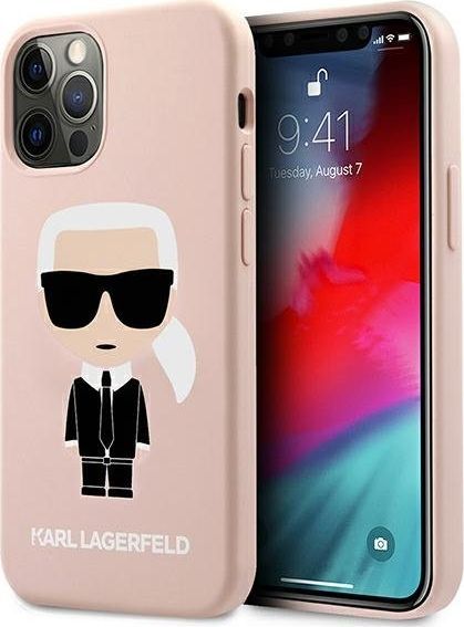 Karl Lagerfeld Karl Lagerfeld KLHCP12MSLFKPI iPhone 12/ 12 Pro 6,1" hardcase jasnoróżowy/light pink Silicone Iconic 1