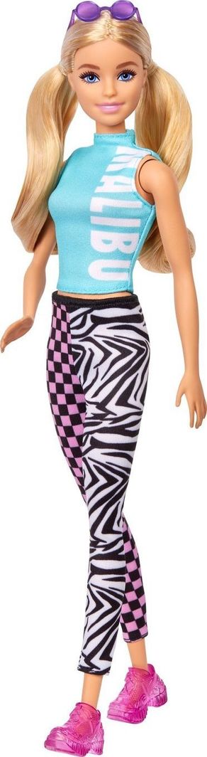Lalka Barbie Mattel Fashionistas Modna przyjaciółka - Blond kucyki, niebieski top (FBR37/GRB50) 1