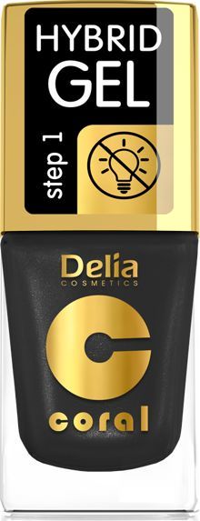 Delia Delia Cosmetics Coral Hybrid Gel Emalia do paznokci nr 64 Złota Czerń 11ml 1