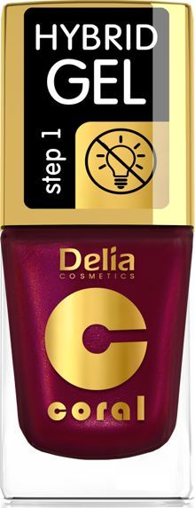 Delia Delia Cosmetics Coral Hybrid Gel Emalia do paznokci nr 61 Perłowa Malina 11ml 1