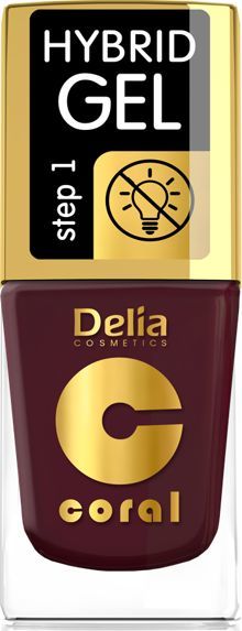 Delia Delia Cosmetics Coral Hybrid Gel Emalia do paznokci nr 60 Ciemny Bakłażan 11ml 1