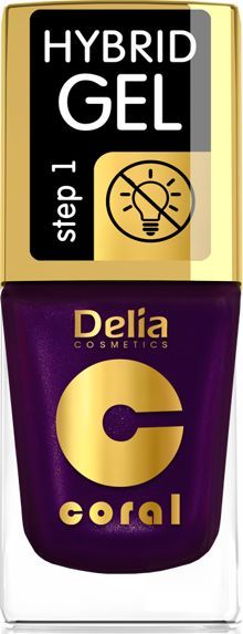 Delia Delia Cosmetics Coral Hybrid Gel Emalia do paznokci nr 62 Perłowy Bakłażan 11ml 1