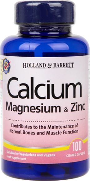 Holland & Barrett Holland & Barrett - Wapń, Magnez i Cynk, 100 tabletek 1