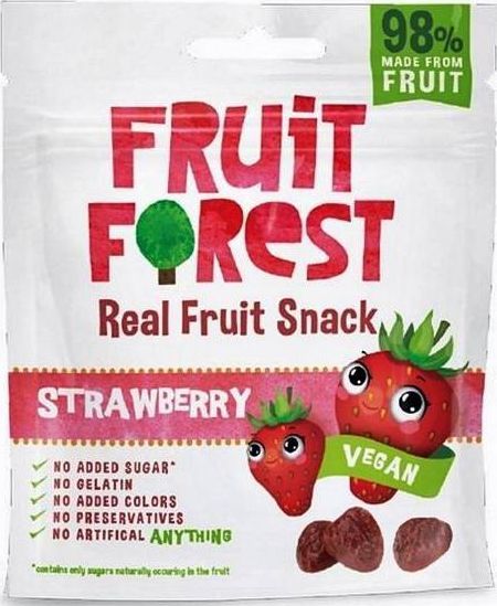 FRUIT FOREST Żelki owocowe z truskawkami Bez Cukru i żelatyny Owocożelki 30 g - Fruit Forest 1