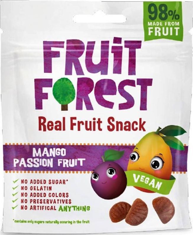 FRUIT FOREST Żelki owocowe z mango i marakują Bez Cukru i żelatyny Owocożelki 30 g - Fruit Forest 1