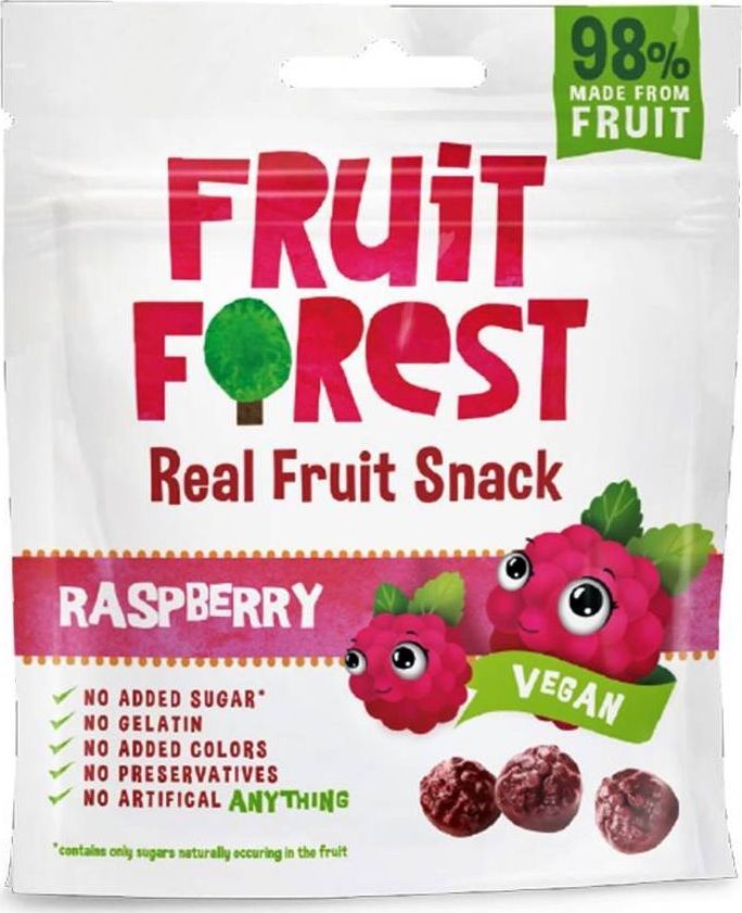 FRUIT FOREST Żelki owocowe z malinami Bez Cukru i żelatyny Owocożelki 30 g - Fruit Forest 1