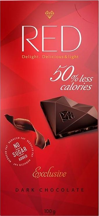 CHOCOLETTE CONFECTIONARY Czekolada ciemna 50% mniej kalorii Bez Cukru 100 g - RED Chocolette 1