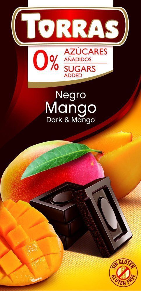 Torras Czekolada gorzka z mango bez cukru i glutenu 75 g - Torras 1