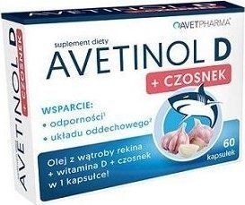 Avet Avet Pharma, Avetinol D + Czosnek, 60 kapsułek - Długi termin ważności! 1