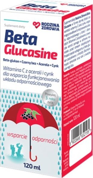 Silesian Pharma Rodzina Zdrowia, BetaGlucasine, płyn, 120 ml - Długi termin ważności! 1