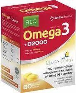 Xenico BIO Omega3 + D 2000 (65% Omega), 60 kapsułek - Długi termin ważności! 1