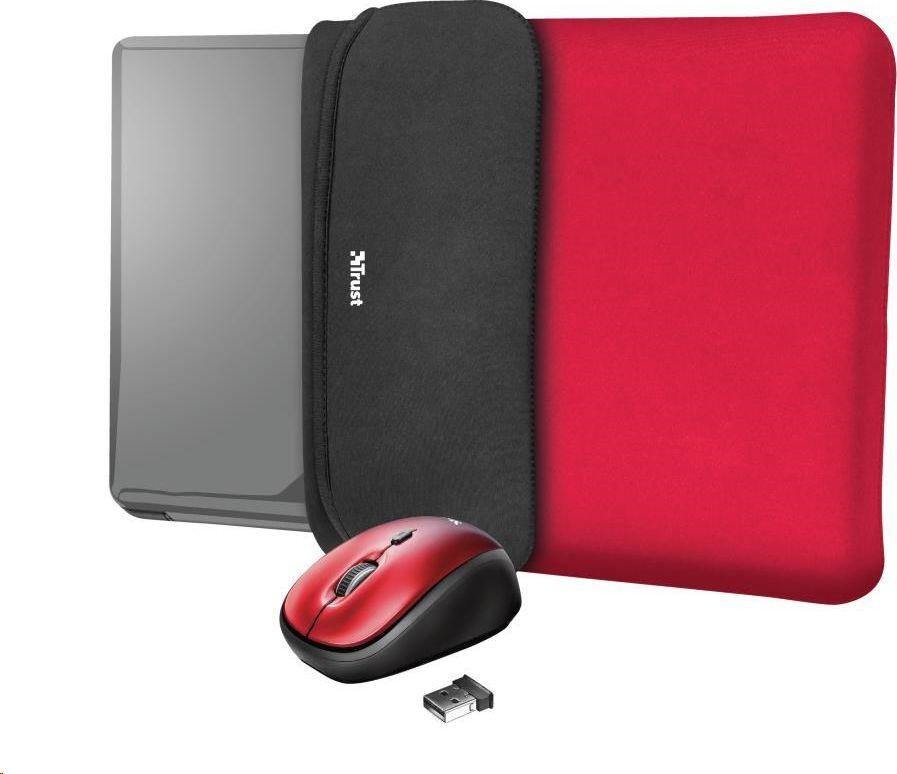 Etui Trust Yvo Reversible + mysz 15.6" Czarno-czerwony 1