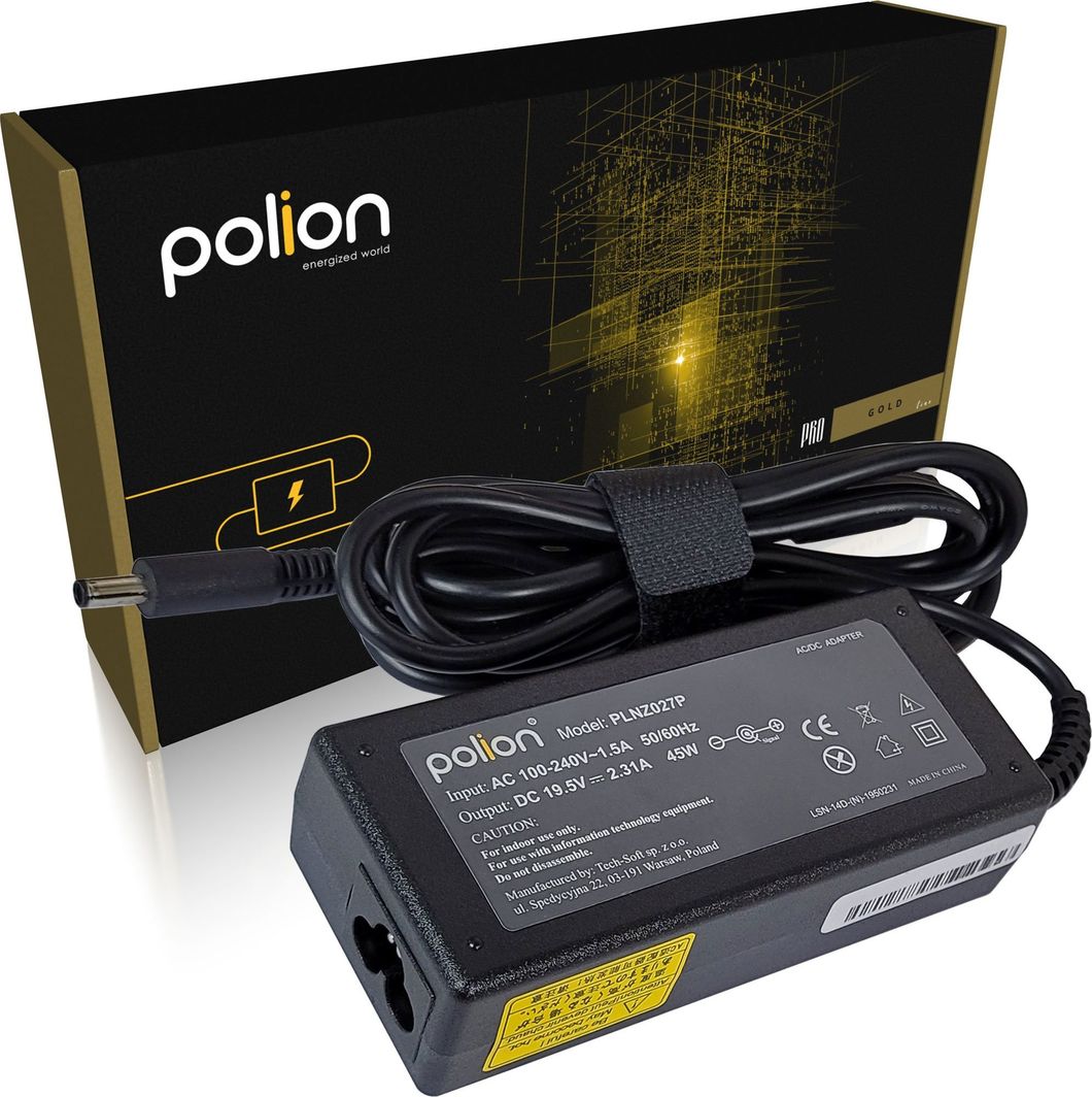 Zasilacz do laptopa Polion 45 W, 3 mm, 2.3 A, 19.5 V (PLNZ027P) 1
