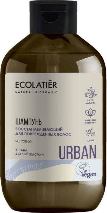 Ecolatier ECLU szampon do wł. zniszcz., Argana i jaśmin, 600ml 1