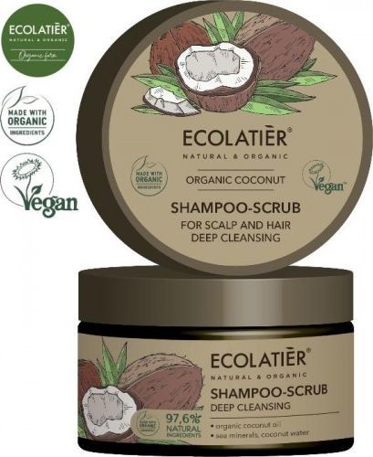 Ecolatier ECL ORGANIC szam. peeling do wł. Coconut, 250ml 1