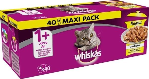 Whiskas WHISKAS Potrawka Smaki drobiowe w galaretce 40x85g 1