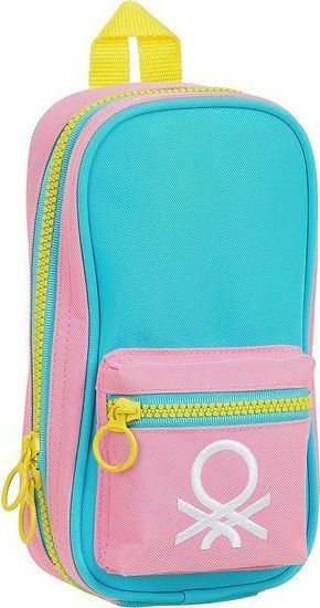 Piórnik Benetton Pencil Case Backpack Benetton Color Block Żółty Różowy Turkusowy 1