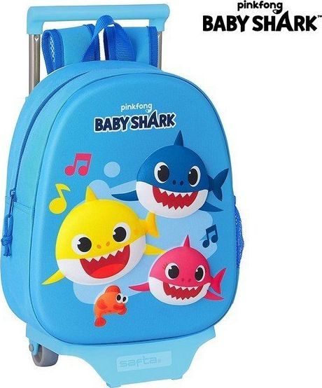 Baby Shark Plecak szkolny 3D z kółkami 705 Baby Shark Jasnoniebieski 1