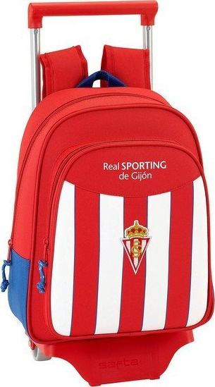 Real Sporting de Gijon Torba szkolna z kółkami 705 Real Sporting de Gijón Biały Czerwony 1