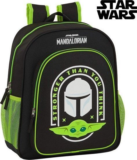 The mandalorian Plecak szkolny The Mandalorian Czarny Kolor Zielony 1