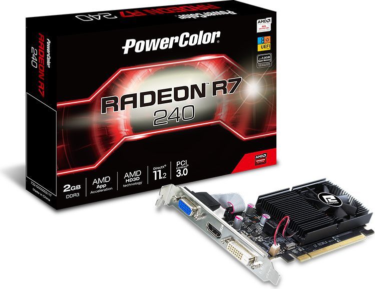 Karta graficzna Power Color R7 240 2GB DDR3 (64 bit) D-Sub, DVI, HDMI, BOX (AXR7 240 2GBK3-HLE) 1