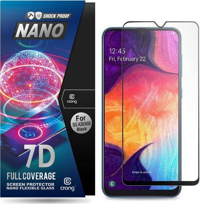 Crong Crong 7D Nano Flexible Glass - Szkło hybrydowe 9H na cały ekran Samsung Galaxy A30 / A50 / A50s 1