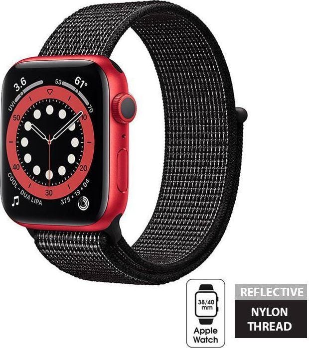 Crong Crong Reflex - Pasek sportowy do Apple Watch 38/40 mm (czarny) 1