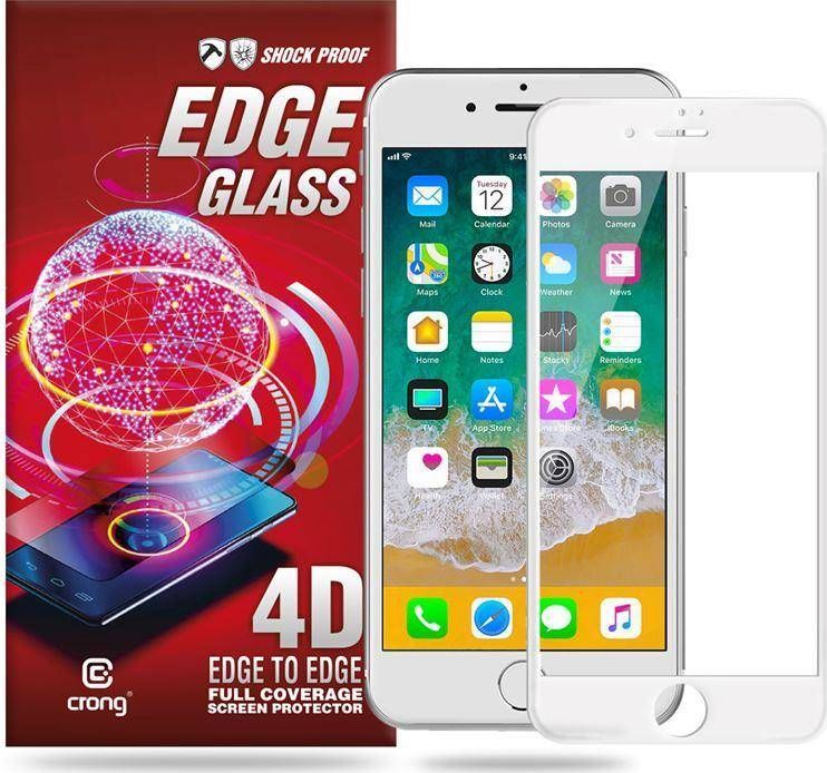 Crong Crong Edge Glass 4D Full Glue - Szkło hartowane na cały ekran iPhone 8 / 7 (biała ramka) 1