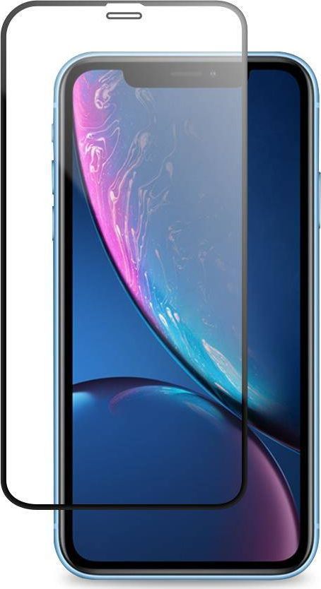 Crong Crong Hybrid Clear Cover - Zestaw etui iPhone 11 (czarny) + szkło hybrydowe 9H 1