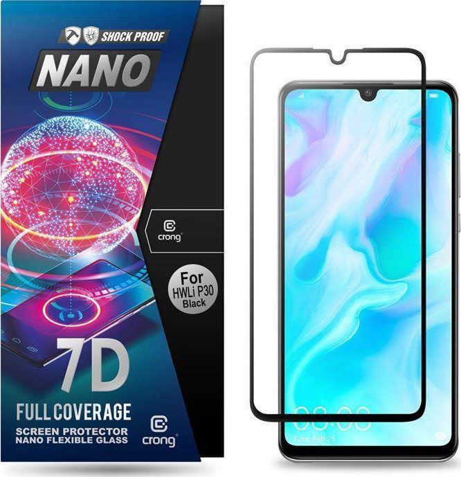 Crong Crong 7D Nano Flexible Glass - Szkło hybrydowe 9H na cały ekran Huawei P30 Lite 1