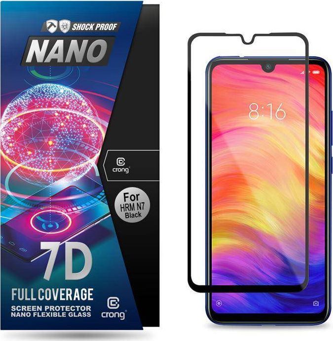 Crong Crong 7D Nano Flexible Glass - Szkło hybrydowe 9H na cały ekran Xiaomi Redmi Note 7 1