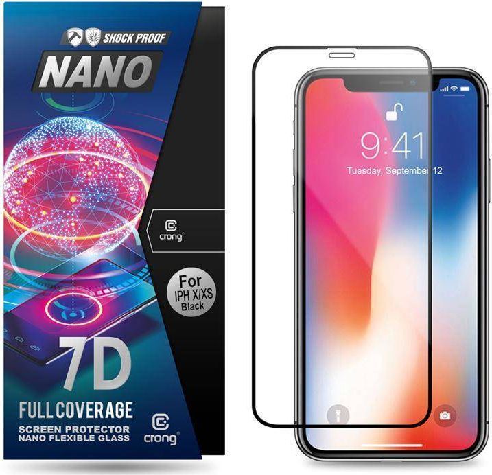 Crong Crong 7D Nano Flexible Glass - Szkło hybrydowe 9H na cały ekran iPhone 11 Pro / iPhone Xs / X 1