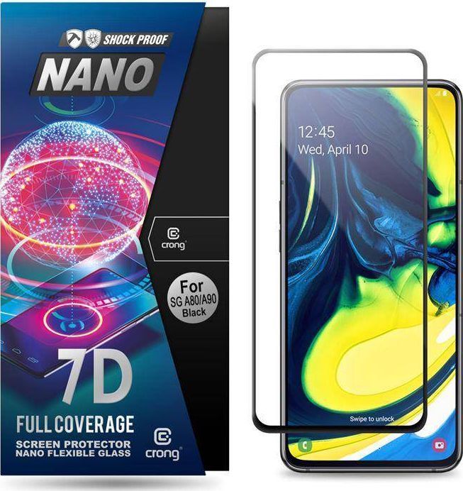 Crong Crong 7D Nano Flexible Glass - Szkło hybrydowe 9H na cały ekran Samsung Galaxy A80 / A90 1