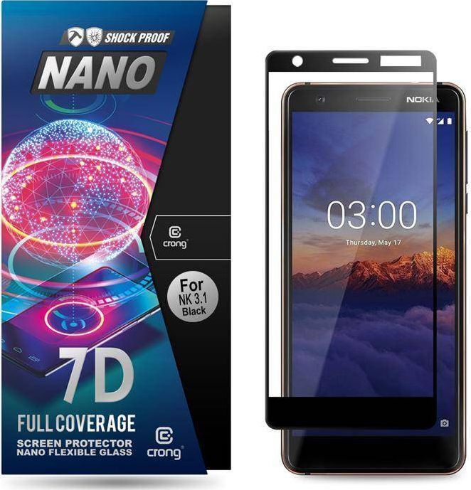 Crong Crong 7D Nano Flexible Glass - Szkło hybrydowe 9H na cały ekran Nokia 3.1 1