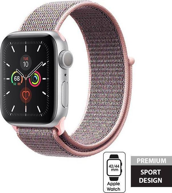 Crong Pasek sportowy Nylon Apple Watch 42/44 mm Light Pink 1