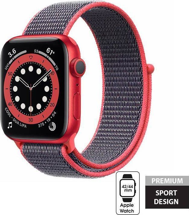 Crong Pasek sportowy Nylon Apple Watch 42/44 mm Electric Pink 1