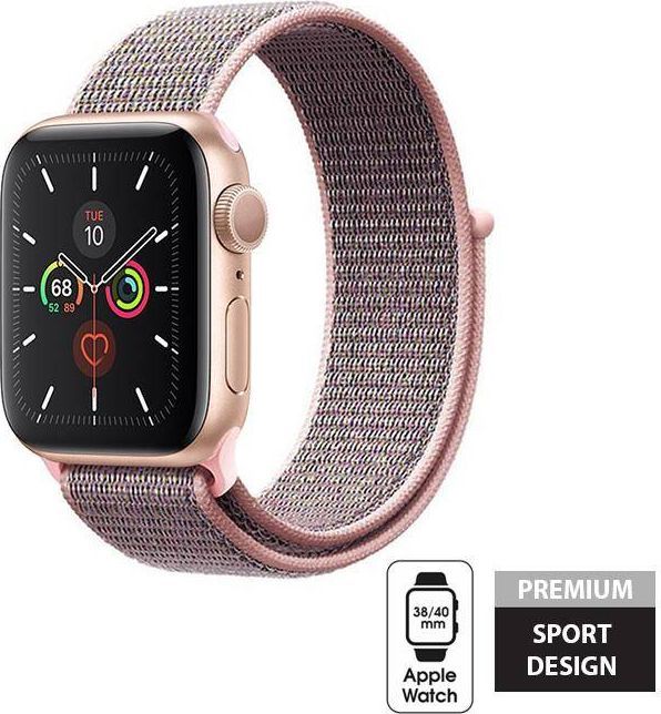 Crong Pasek sportowy Nylon Apple Watch 38/40 mm Light Pink 1