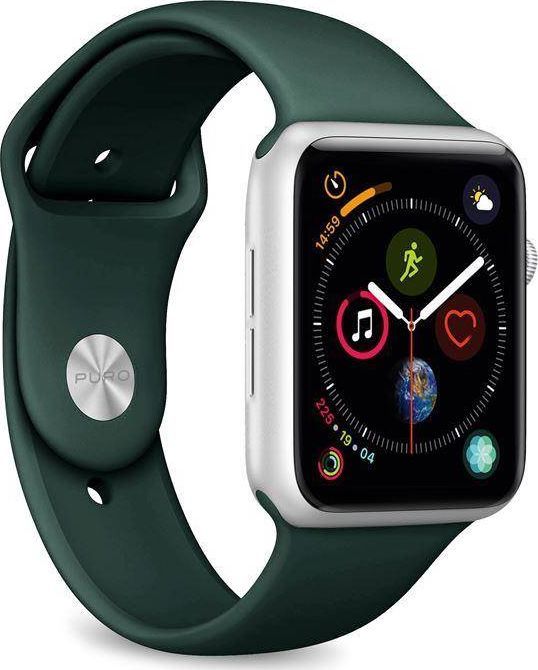 Puro PURO ICON - Elastyczny pasek sportowy do Apple Watch 42 / 44 mm (S/M & M/L) (ciemnozielony) 1