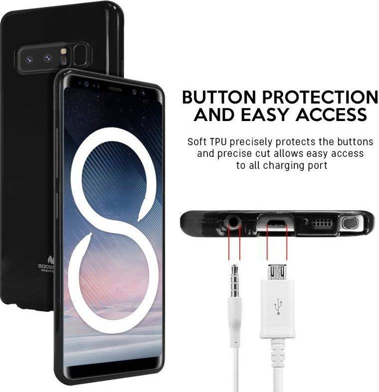 Mercury Mercury Transparent Jelly - Etui Samsung Galaxy Note 8 (2017) (czarny/przezroczysty) 1