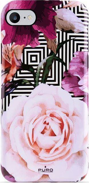 Puro PURO Glam Geo Flowers - Etui iPhone SE 2020 / 8 / 7 / 6s (Pink Peonies) 1