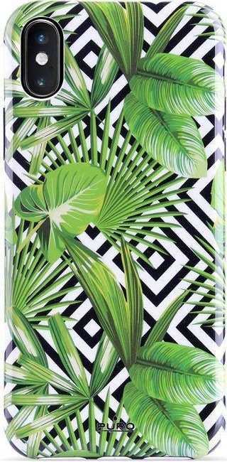 Puro PURO Glam Tropical Leaves - Etui iPhone Xs / X (Geometric Jungle) 1