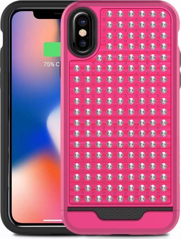 Zizo Zizo Star Diamond Hybrid Cover - Etui iPhone X (Pink/Black) 1