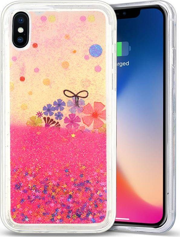 Zizo Zizo Liquid Glitter Star Case - Etui iPhone X (Spring Flowers) 1