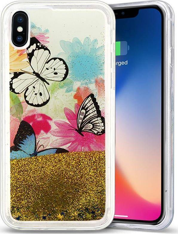 Zizo Zizo Liquid Glitter Star Case - Etui iPhone X (Butterflies) 1