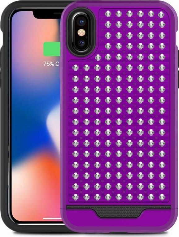 Zizo Zizo Star Diamond Hybrid Cover - Etui iPhone X (Purple/Black) 1