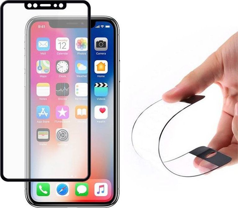 Wozinsky Wozinsky Full Cover Flexi Nano folia szklana szkło hartowane z ramką iPhone 11 Pro / iPhone XS / iPhone X czarny 1