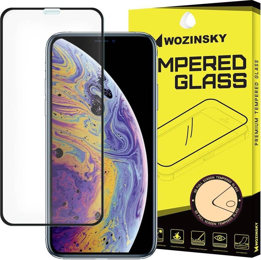 Wozinsky Wozinsky PRO+ super wytrzymałe szkło hartowane 5D Full Glue na cały ekran z ramką iPhone 11 Pro / iPhone XS / iPhone X czarny 1