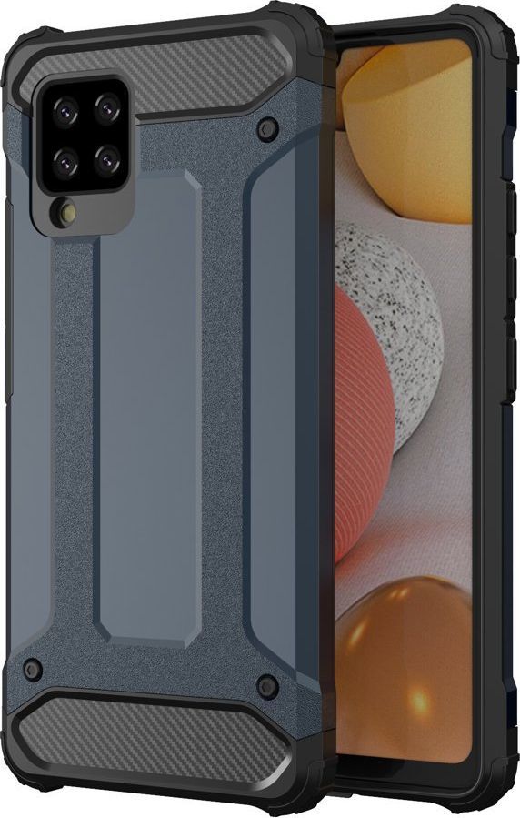 Hurtel Hybrid Armor pancerne hybrydowe etui pokrowiec Samsung Galaxy A42 5G niebieski 1