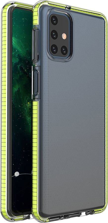 Hurtel Spring Case pokrowiec żelowe etui z kolorową ramką do Samsung Galaxy M31s żółty 1