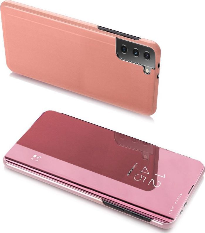 Hurtel Clear View Case futerał etui z klapką Samsung Galaxy S21 5G różowy 1